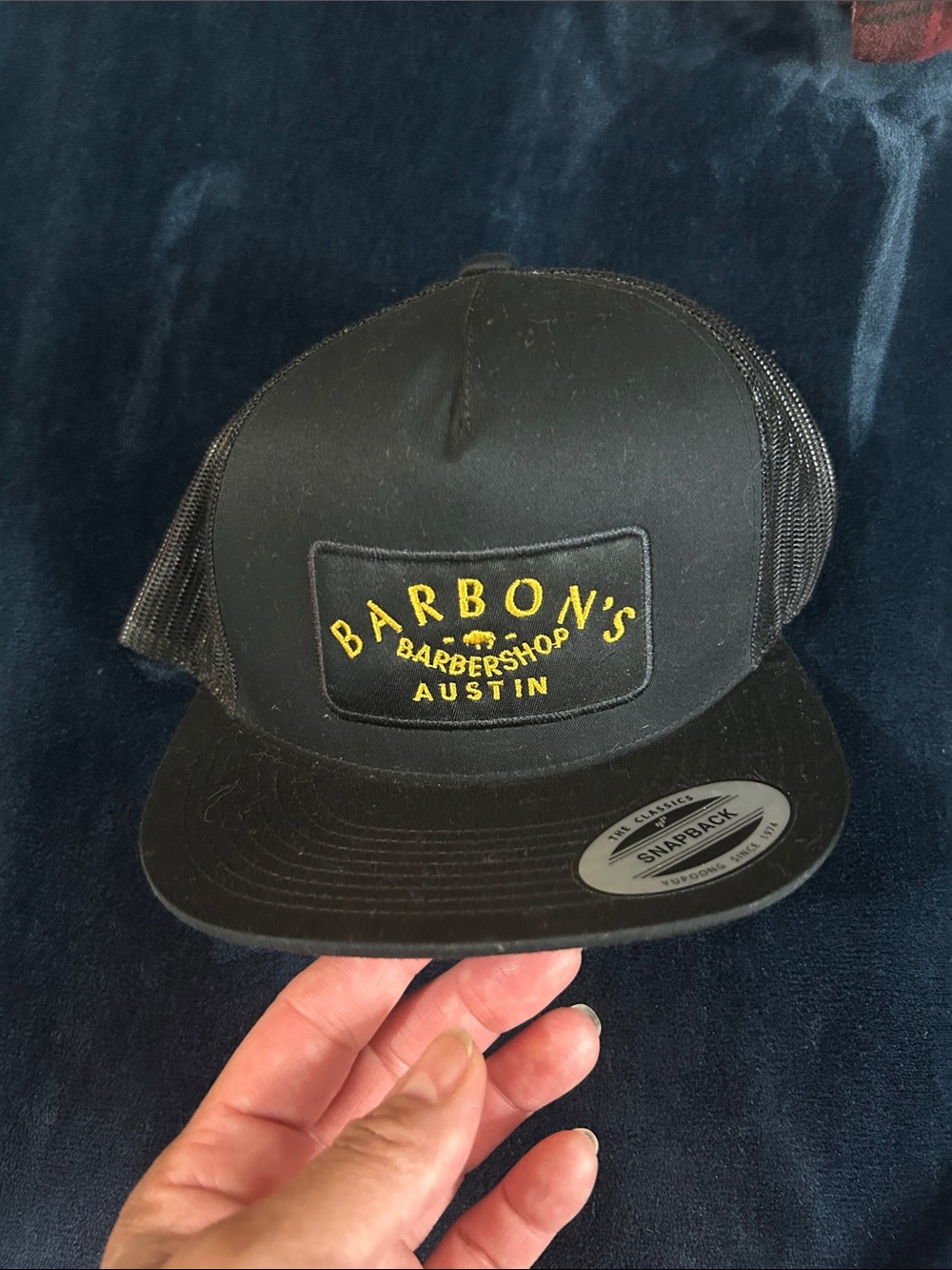 Barbon's Barbershop Austin Black Snapback Trucker Hat